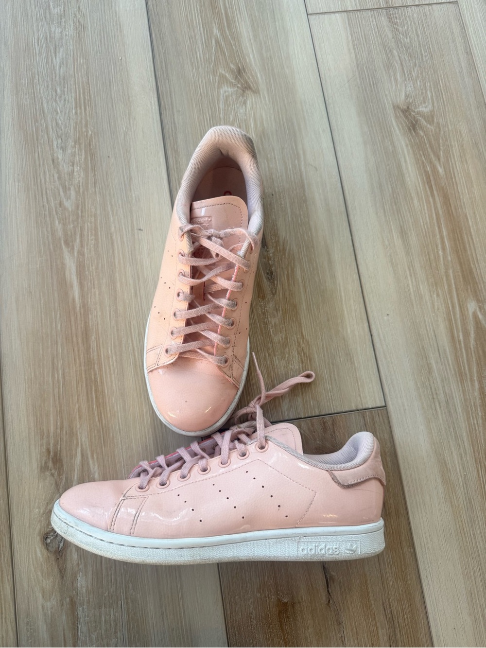 Adidas Women's Pink Patent Leather Sneaker